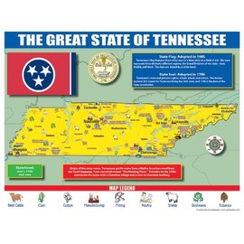 Gallopade Publishing Group Tennessee State Map for Students - Pack of 30 (9780635106698)