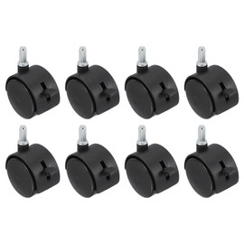 PATIKIL Office Chair Wheels Replacement 2", 8 Pcs Nylon Heavy Duty Office Furniture Casters Wheels with Universal Wheel for Hardwood Floor Carpet, Black(with Brake)