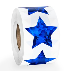 500 PCS Holographic Blue Star Stickers, 1.5 inch Self Adhesive Metallic Glitter Foil Stickers Sparkly Star Stickers Reward Behavior Chart Labels for Kids Students Teachers