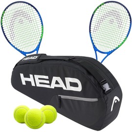 Head Ti. Conquest Tennis Racquet Doubles Bundle with a Black Base Tennis Bag or Backpack – Optional Accessories