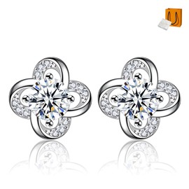 Privie Women's Flower Motif, 925 Cubic Zirconia, Cute, Stylish, Popular, Korean Fashion, Hypoallergenic, Gift, Birthday, Anniversary, Girlfriend, Wife, Friends, Exquisite Design, Daily Use, Gift Box