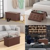 ENGPOW Storage Ottoman Bench,Fireproof Folding Storage Bench with Lock,30 Inches