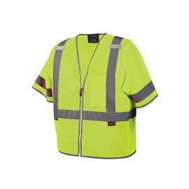 Pioneer Hi Vis Sleeved Mesh Safety Vest for Men & Women - Breathable- Reflective Tape - Pockets - Class 3 - Yellow/Green