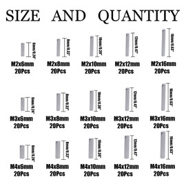 300 Pieces Dowel Pins M2 M3 M4 304 Stainless Steel Shelf Support Pegs Pin Rod Fasten Elements Assortment Kit