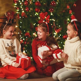 Christmas Earrings for Women Holiday Earrings for Girls Xmas Tree Bow Bells Snowflakes Drop Dangle Earrings Set Stocking Stuffers Christmas Holiday Jewelry Gifts