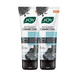 Joy Activated Charcoal Face Wash | Skin Purifying and Deep Detox | Fights Pollution, Blackheads, Whiteheads, Dark Spots, Acne and Pimples | (Pack of 2 X100ml)