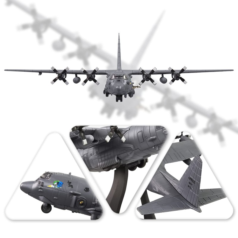 HANGOU 1/200 AC-130 Fighter Attack Plane Metal Fighter Military Model