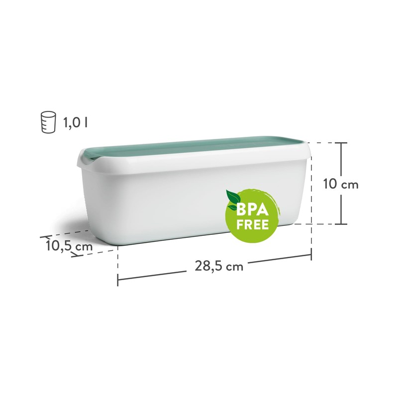 Springlane Set of 2 Ice Containers, 1 Litre, BPA-Free, Food