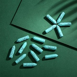 YATOJUZI 20PCS Turquoise Natural Healing Crystals Stones Sets Polished Tumbled Pocket Gemstones Bulk Wholesale Hexagonal Points Reiki Energy Balancing Chakra Meditation Therapy Desk Decor Gift for Men