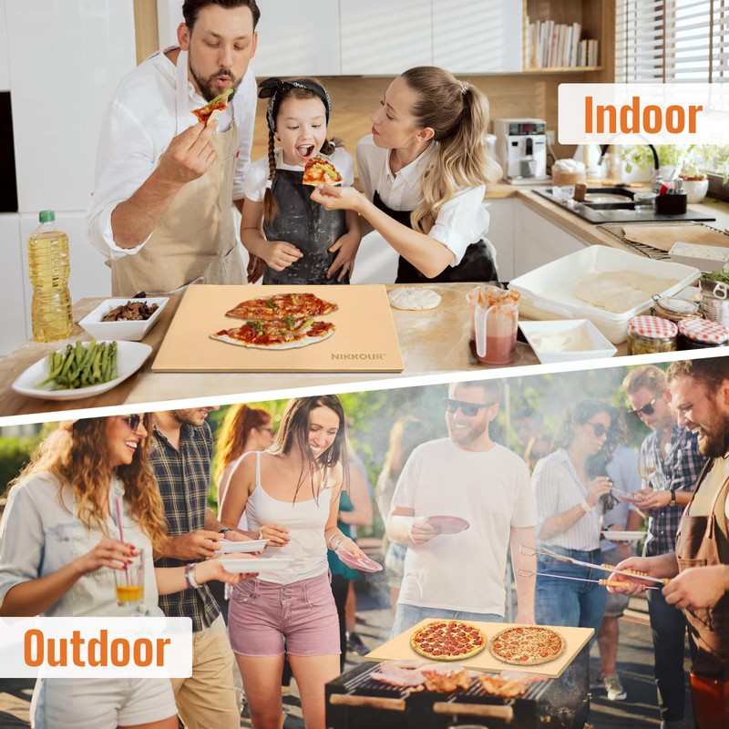 22 Inch Rectangle Pizza Stone Set, Large Pizza Stone for