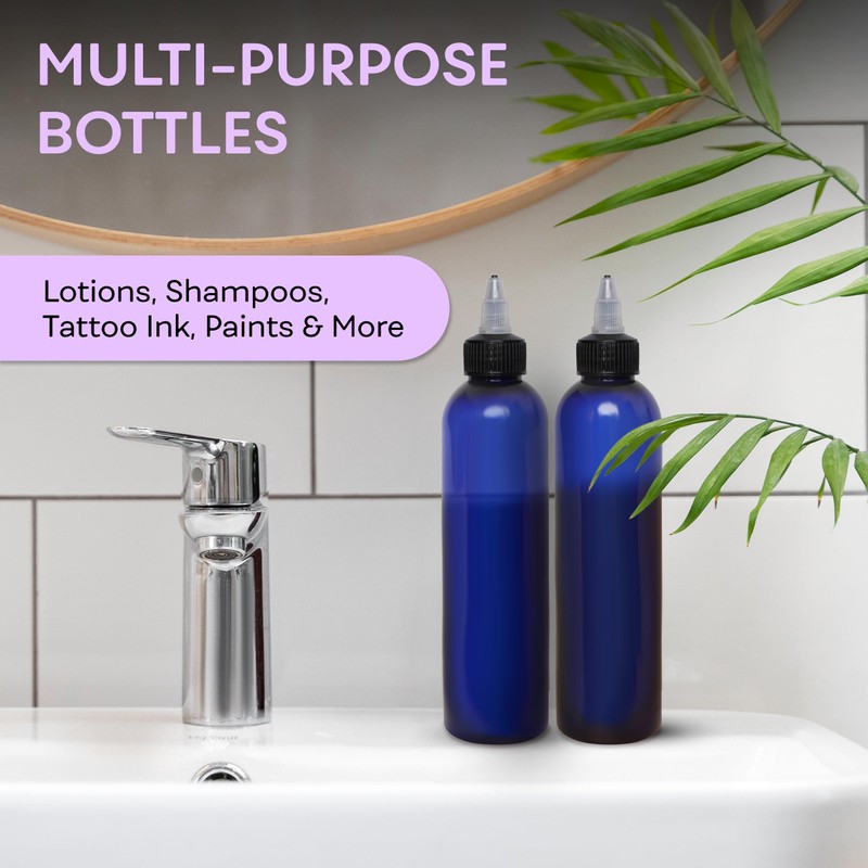 BRIGHTFROM Twist Top Applicator Bottles, 8 OZ, Squeeze Empty Plastic