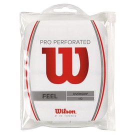 Wilson Unisex-Adult Pro Perforated Tennis Racket Overgrip, White, Pack of 12