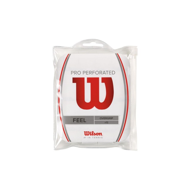 Wilson Unisex-Adult Pro Perforated Tennis Racket Overgrip, White, Pack of