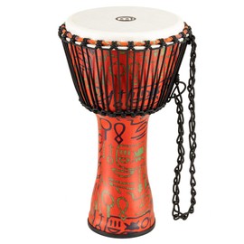 Meinl Percussion Travel Djembe Hand Drum Circle Instrument, Synthetic Shell and Head — NOT Made in China — African Mali Weave Rope Tuning, 2-Year Warranty, Pharaoh's Script, Large (PADJ1-L-F)