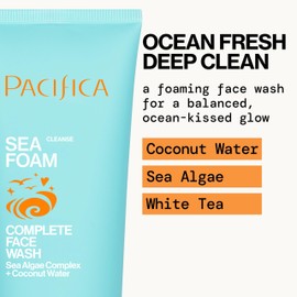 Pacifica Face Wash Duo – Glow Baby Vitamin C Brightening Cleanser + Sea Foam Gentle Cleanser, Daily Exfoliating Face Wash Set for All Skin Types, Sulfate-Free, Vegan