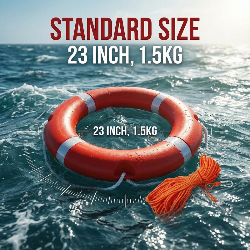 Life Ring Buoy w/ 98.4 FT Floating Rope, Boat &
