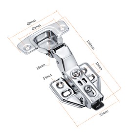 Bohaner 4 Pcs 165 Degree Corner Cabinet Hinges with Damper for Furniture, Kitchen Cabinet, Wardrobe, Cupboard Door, Silver