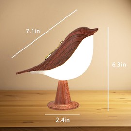Hplvetoys Bird Small Desk Lamp, Dimmer Night Light for Bedroom, Cordless Table Lamp with 3 Color Temperature and Touch Sensor, Rechargeable Bedside lamp