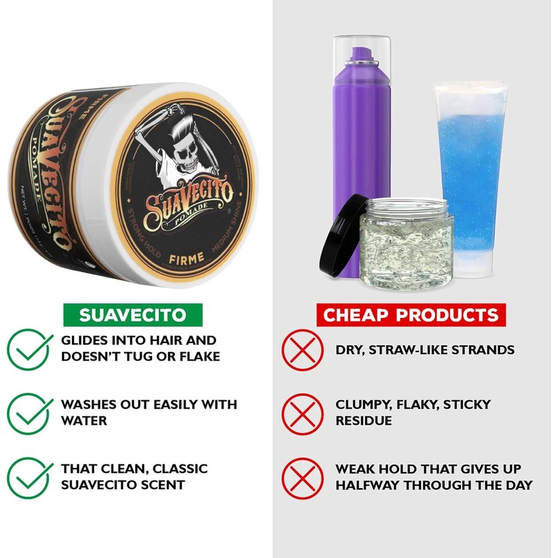 Suavecito Pomade Firme/Strong Hold, 4 oz, 3 Piece