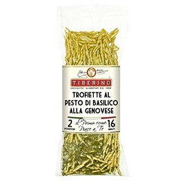 Tiberino's Real Italian Meals Trofiette Pasta with Basil Pesto - 100% Natural Ingredients, No Additives, No Preservatives, & GMO-Free - 1 Pan Cooking - NoStraining Needed, Imported from Italy - 7 oz