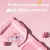 Pink Swimming Cap for Girls Age 3-12, Adorable Cat