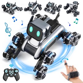Remote Controlled Car Toy for Children from 6 7 8 9 10 11 12 13 14 + Years, 8WD Gesture Sensor RC Robot Stunt Car with Light, Music, Birthday Christmas Gift Toy for Boys Girls