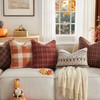 Kevin Textile Fall Plaid Pillow Cover 12x20 Inch with Piping,