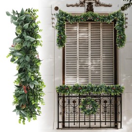 Goleray Fake Hanging Plants 14Pc-20 Artificial Ivy Vines, UV Resistant Greenery Ivy Leaves Garland with Flowers for Wedding Outdoor Decoration Home Indoor Wall Décor