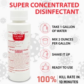 Lucasol One Step Disinfectant, All Purpose Cleaner Disinfectant For Hospitals, Barber Supplies, Household Essentials, School, Salons, Household Cleaning And More - 4 Fl Oz