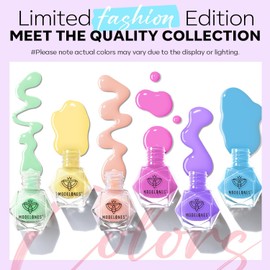 modelones Nail Polish Set, 6 Colors 2025 Summer Macaron Pastel Nail Polish Soft Pink Purple Blue Green Orange Quick Dry Nail Polish Kit Salon Home DIY Manicure Kit Gift For Women Girl