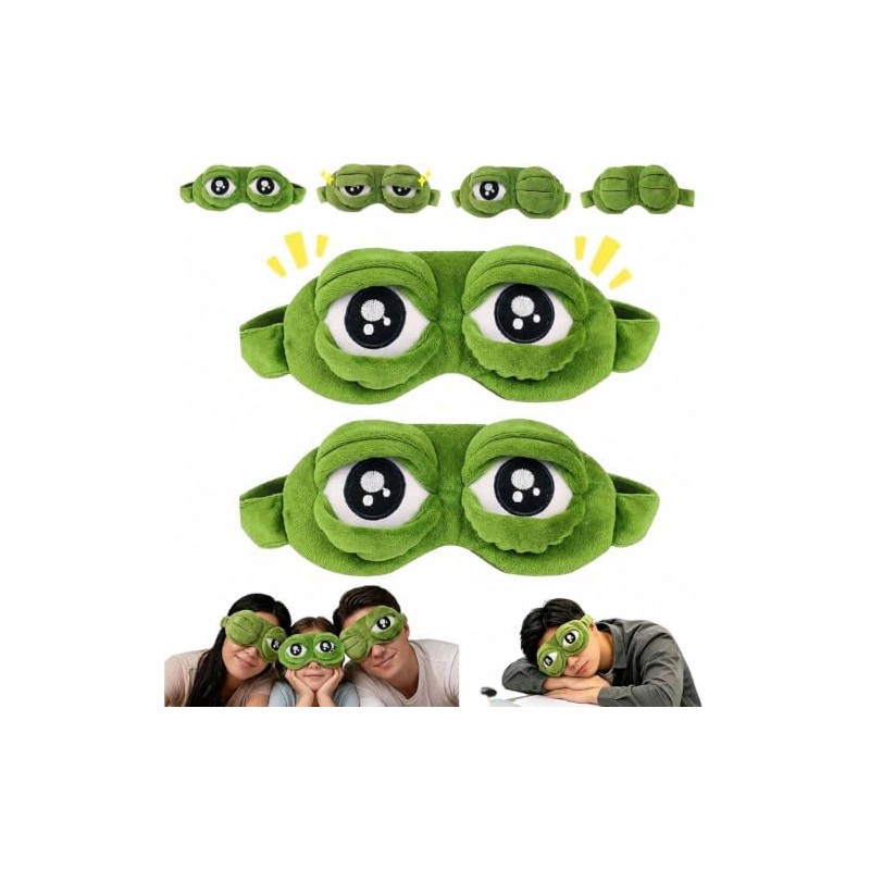 Antifaz para Dormir Gracioso, 3D Frog Sleep Mask, Cute Plush
