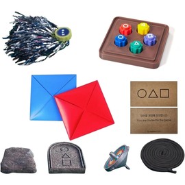 Markhomia Gonggi Korean Traditional Folk Game Play Set - Jebi chagi, Gong-gi, Biseokchigi, Paeng-y, DDAKJI, Family Travel Games (1 Set)