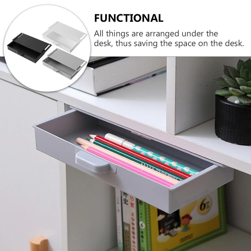 MAGICLULU 3pcs paste drawer Under Desk Out Drawer under table