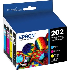 Epson Genuine Epson 202 ink Cartridge Black or Color for XP-5100 WF-2860 New Original - Black & Tri-Color Combo