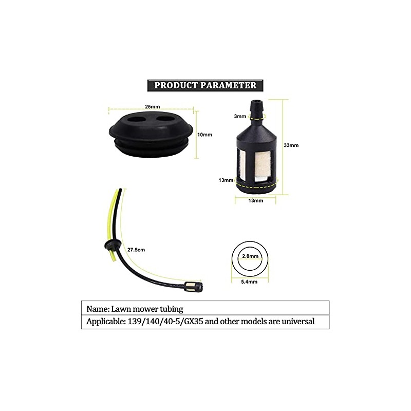6 Pcs Fuel Pipe Universal Grass Trimmer, Filter Petrol Strimmer