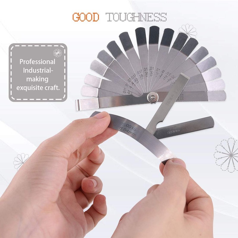Rustark 2 Pack Stainless Steel Feeler Gauge Set Standard SAE