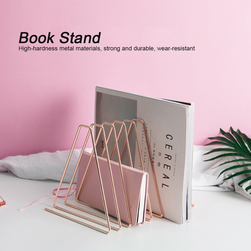 Innovative Desktop Flexible Folding Metal Bookend Book Stand Holder Organizer