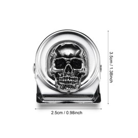 vinsiora Skull Magnetic Clips for Fridge, Set of 8 Metal Refrigerator Memo Holders, Strong Photo & Bag Clips for Kitchen Office Locker, Gothic Skull Fridge Magnets