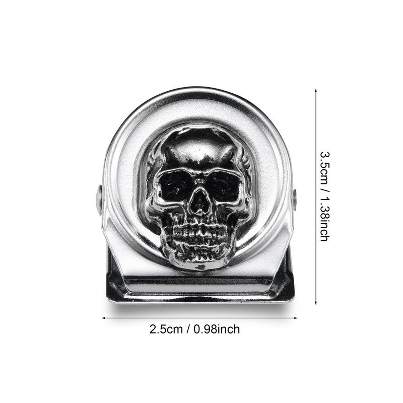 vinsiora Skull Magnetic Clips for Fridge, Set of 8 Metal