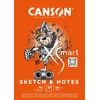 CANSON Xsmart Sketch & Notes White Fine Grain 90gsm Longitudinal