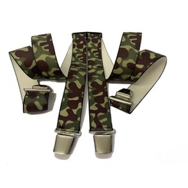 Generisch US Army Braces Green Camouflage in USA Military Army Design 35 mm Wide in H-Shape with 4 Extra Strong Clips Austria/US Army Green ST-042, Green