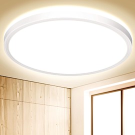 Ceiling Light LED Ceiling Light Flat Round White 18 W 4000 K 1600 LM IP44 Modern Bathroom LED Lamp Bathroom Lamp Ceiling Kitchen Lamp for Bathroom Hallway Balcony Bedroom Living Room Kitchen Cellar