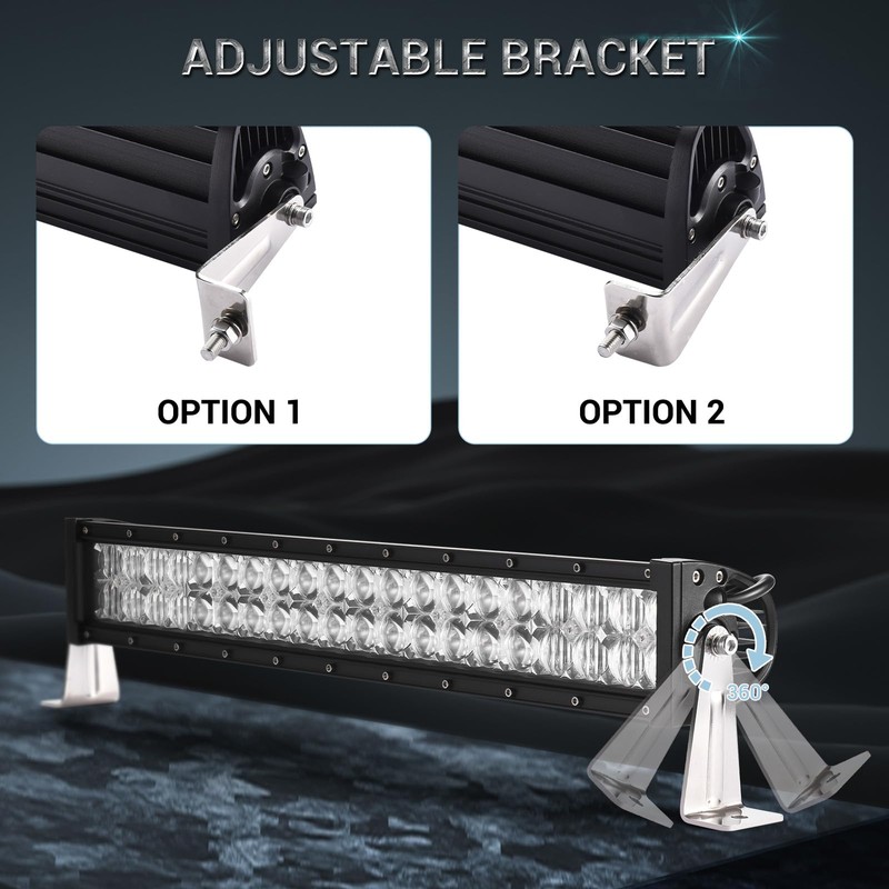 Audak LED Light Bar Side Mounting Brackets Kit Universal Stainless