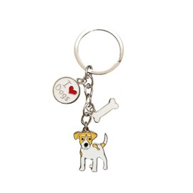 bbeart® Dog Keyring Keychain, Small Dog Metal Keyring with Key Ring, Key Tags Car Keyring Pocket Charm Jack Russell -A, Small, Jack Russell -A