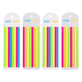 SamHeng 640 Pcs Ultra Fine Sticky Tabs for Highlighting, 4 Pack Transparent Colored Page Marker Index Stickers, Long Highlighter Strips Writable Sticky Labels Annotating Book Tabs for Office School