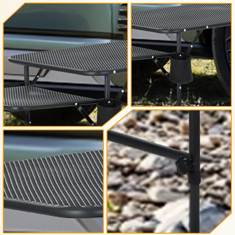 WGOS Camping Table, Grill & Tailgate Table, Adjustable Height &