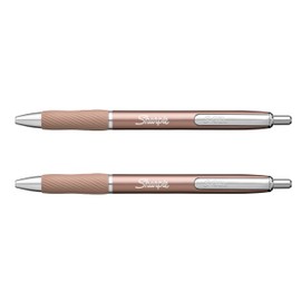 Sharpie S-Gel, Gel Pens, Sleek Metal Barrel, Champagne Body, Medium Point (0.7 mm), Black Ink, 2 Count