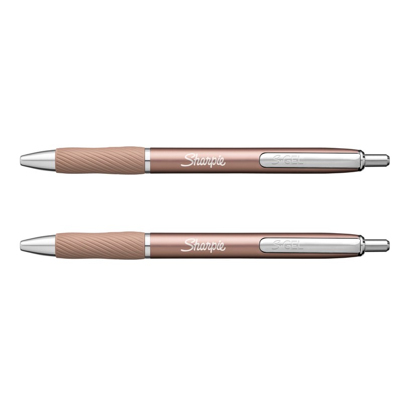 Sharpie S-Gel, Gel Pens, Sleek Metal Barrel, Champagne Body, Medium