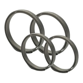 [TITAN MANIA] Titanium Mania Key Ring, Gray, 2 L Size + 2 Medium Size, Titanium Key Chain, Motorcycle, Car, Men's, Stylish, Simple, Ultra Lightweight, Durable, Rust Free, Double Ring