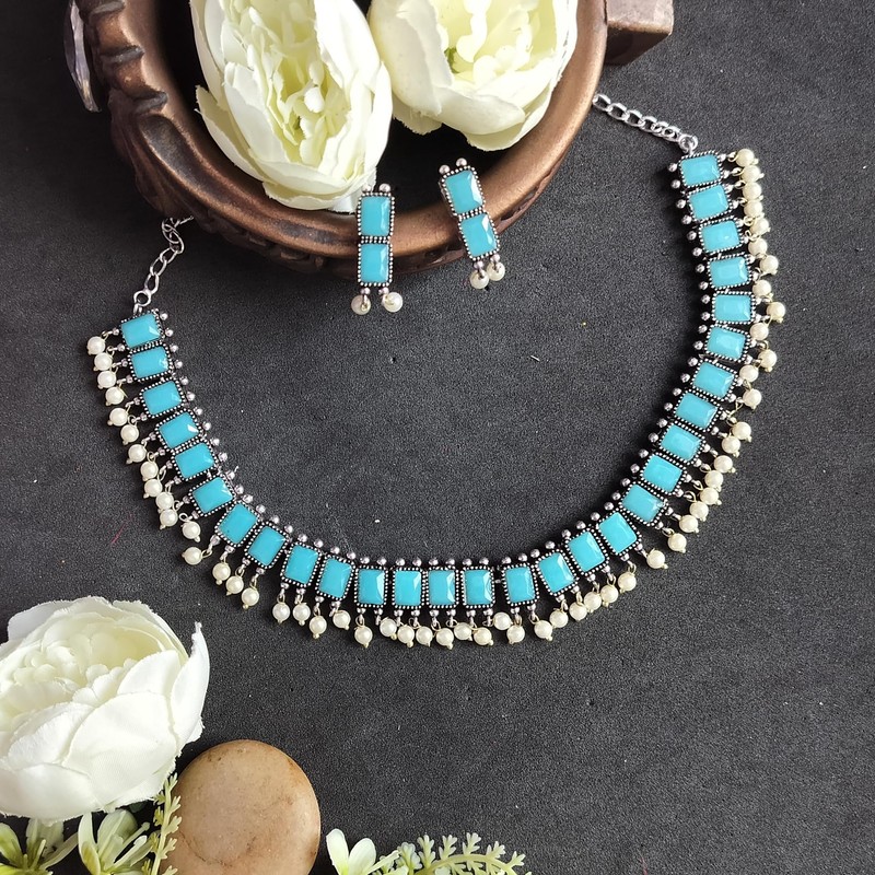 Efulgenz Choker Necklace Earrings Set Indian Jewelry Sets for Women